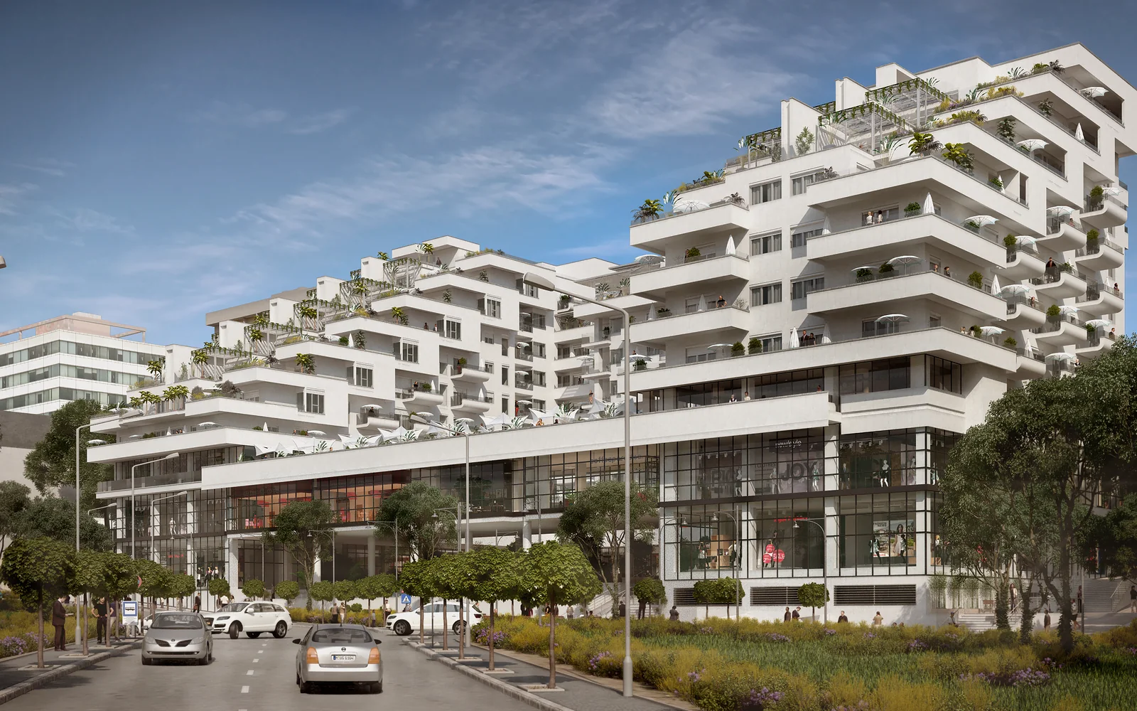 Teraszos apartmankomplexum látványterve, Sarande